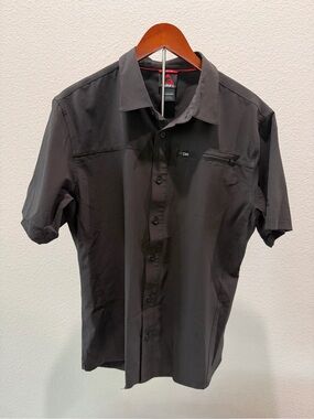 Gerry Weber Men's Short Sleeve Button-Up Shirt in Black